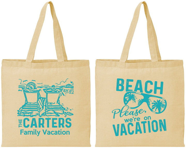Personalized Family Vacation Cotton Tote Bags - Relax We Are On Vacation | 180006
