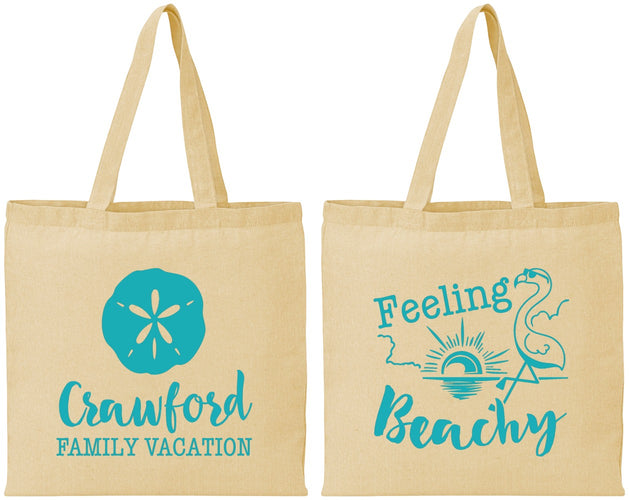 Personalized Family Vacation Cotton Tote Bags - Feeling Beachy | 180009
