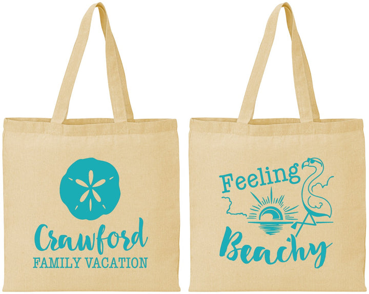 Personalized Family Vacation Cotton Tote Bags - Feeling Beachy | 180009
