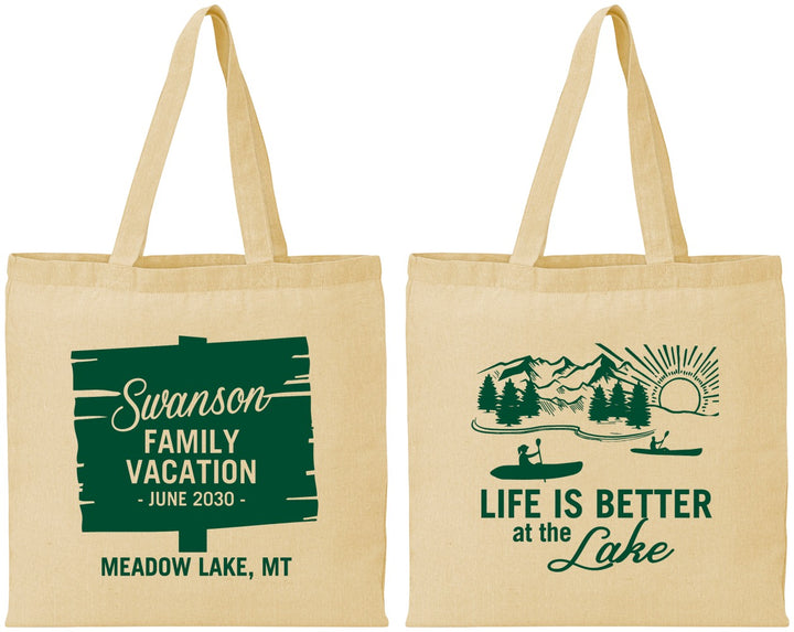 Personalized Family Vacation Cotton Tote Bags - Life Is Better At The Lake | 180010