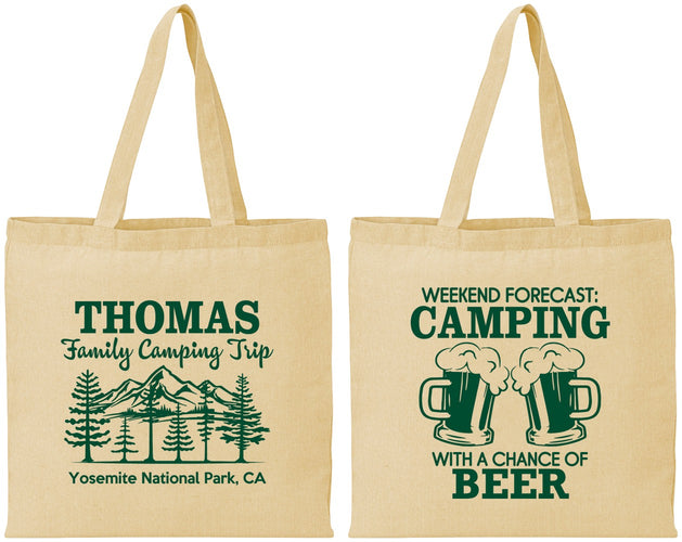 Personalized Family Vacation Cotton Tote Bags - Camping Park | 180013