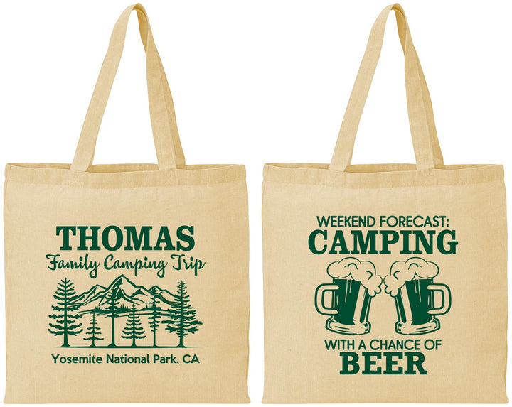 Personalized Family Vacation Cotton Tote Bags - Camping Park | 180013