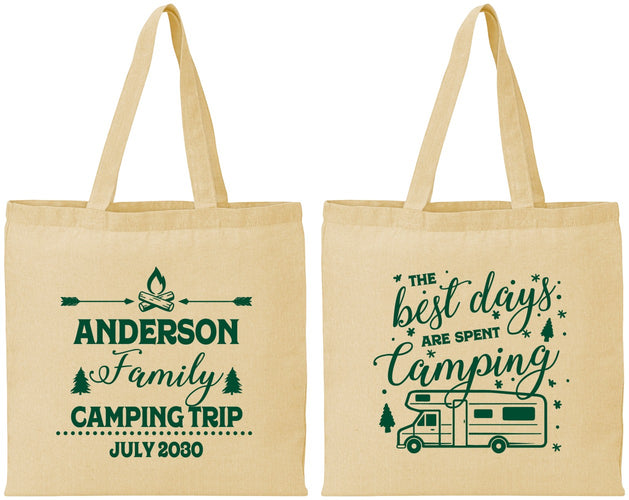 Personalized Family Vacation Cotton Tote Bags - Camping Trip | 180017