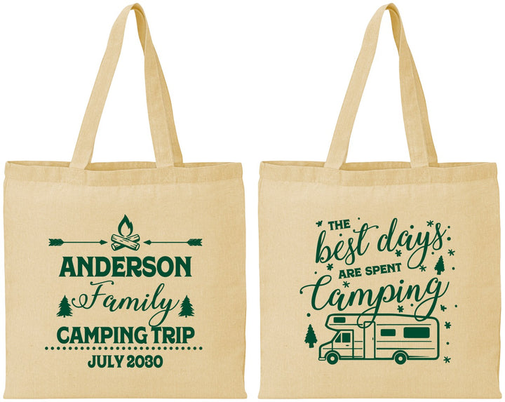 Personalized Family Vacation Cotton Tote Bags - Camping Trip | 180017
