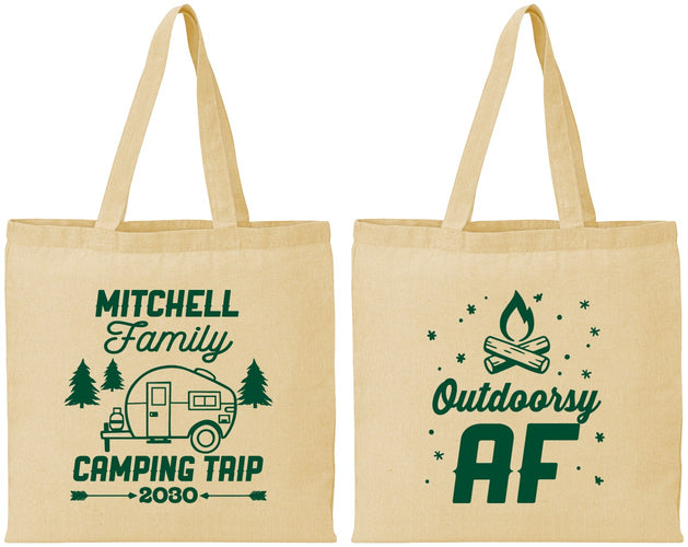 Personalized Family Vacation Cotton Tote Bags - Camping Trip | 180018