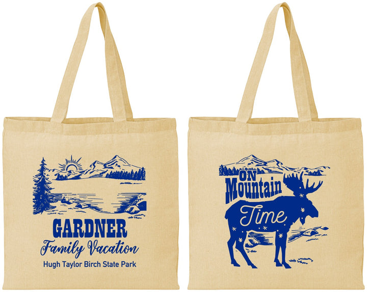 Personalized Family Vacation Cotton Tote Bags - Mountain | 180029