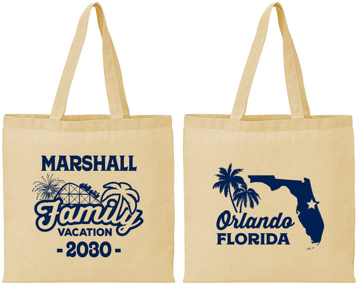 Personalized Family Vacation Cotton Tote Bags - Orlando | 180043
