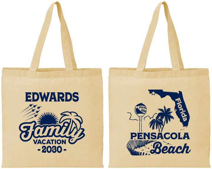 Personalized Family Vacation Cotton Tote Bags - Florida | 180044