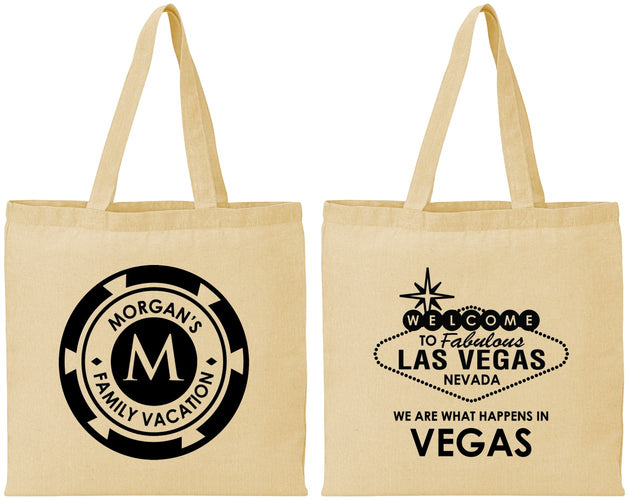 Personalized Family Vacation Cotton Tote Bags - Las Vegas | 180049
