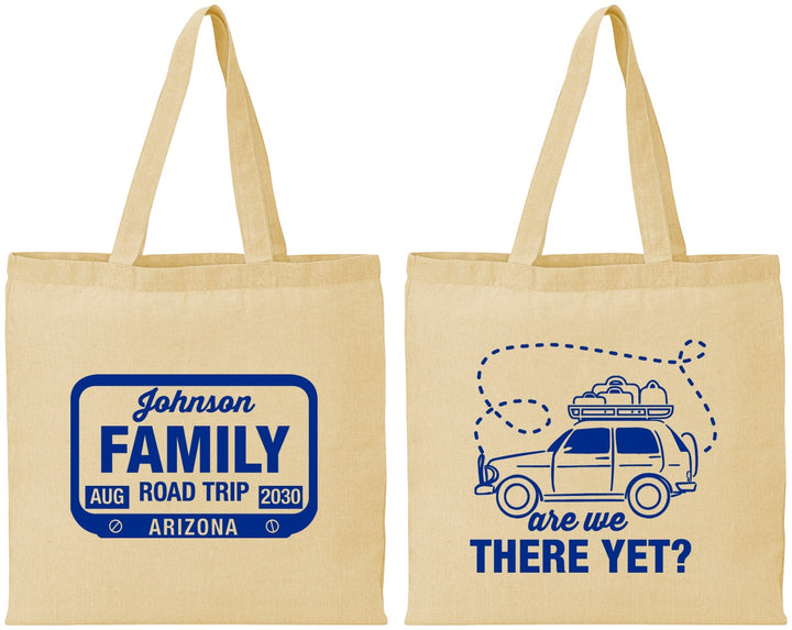 Personalized Family Vacation Cotton Tote Bags - Road Trip Car | 180050