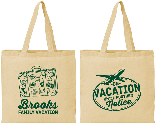 Personalized Family Vacation Cotton Tote Bags - Road Trip Plane | 180052