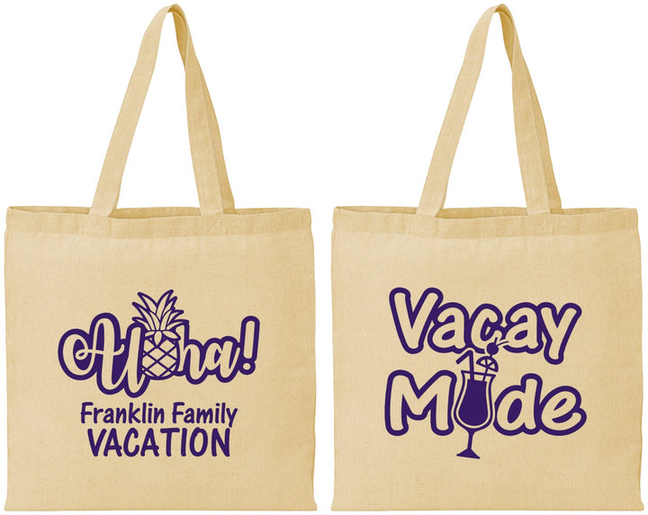 Personalized Family Vacation Cotton Tote Bags - Hawaii | 180053