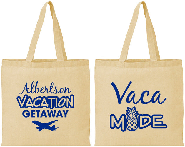Personalized Family Vacation Cotton Tote Bags - Vacay Vibes Trip | 180055