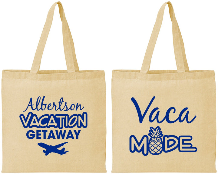 Personalized Family Vacation Cotton Tote Bags - Vacay Vibes Trip | 180055
