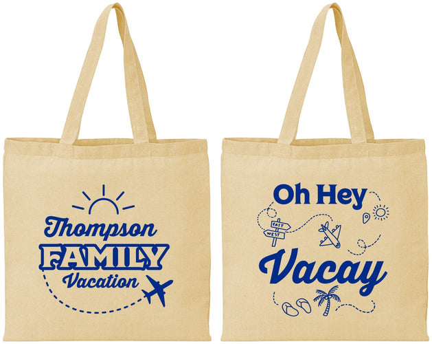Personalized Family Vacation Cotton Tote Bags - Beach | 180056