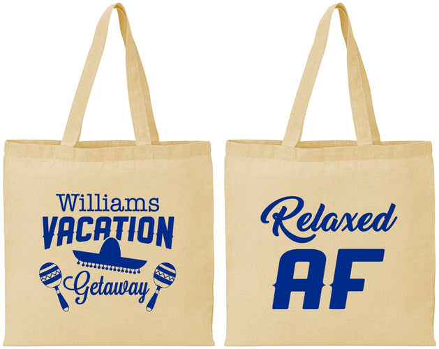 Personalized Family Vacation Cotton Tote Bags - Beach | 180059