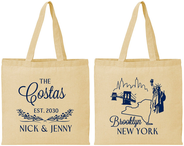 Personalized Wedding Cotton Tote Bags - New  York | 181