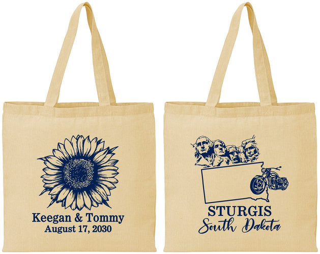 Personalized Wedding Cotton Tote Bags - South Dakota | 190