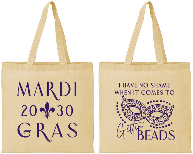 Personalized Mardi Gras Cotton Tote Bags - Nola New Orleans | 190006