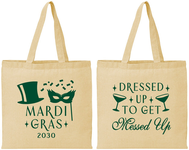 Personalized Mardi Gras Cotton Tote Bags - Fleur De Lis | 190015