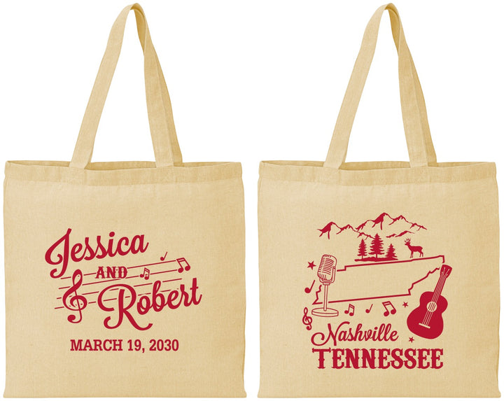 Personalized Wedding Cotton Tote Bags - Tennessee | 191