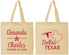 Personalized Wedding Cotton Tote Bags - Texas | 192