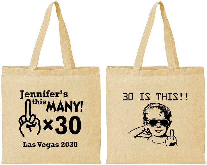 Personalized Birthday Cotton Tote Bags - 30th | 20000