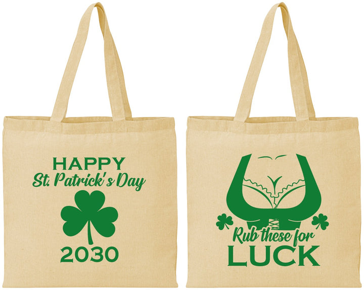 Personalized St Patricks Day Cotton Tote Bags - Clover Irish | 200008