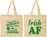 Personalized St Patricks Day Cotton Tote Bags - Irish Af Leprechaun | 200012