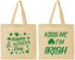 Personalized St Patricks Day Cotton Tote Bags - Kiss Me I Am Irish | 200018
