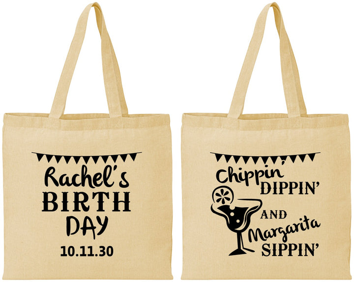 Personalized Birthday Cotton Tote Bags - Fiesta Margarita | 20009