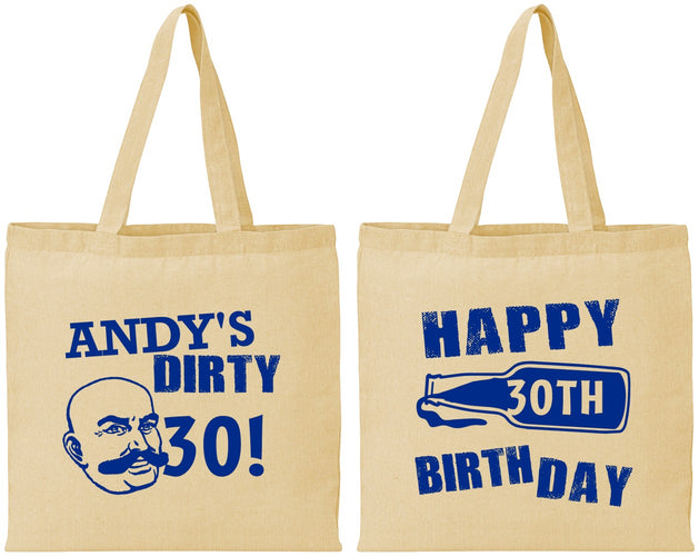 Personalized Birthday Cotton Tote Bags - 30th | 20012