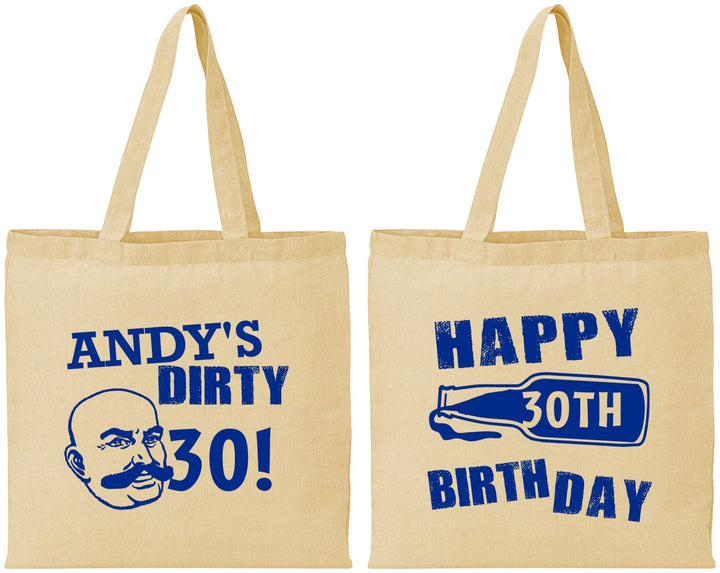 Personalized Birthday Cotton Tote Bags - 30th | 20012