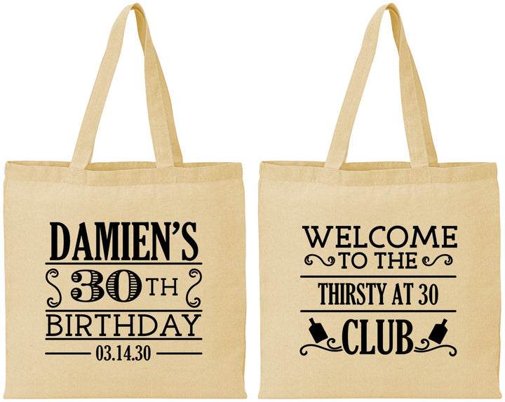 Personalized Birthday Cotton Tote Bags - 30th | 20016