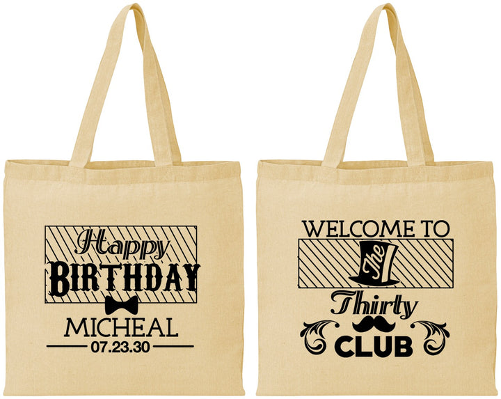 Personalized Birthday Cotton Tote Bags - 30th | 20018