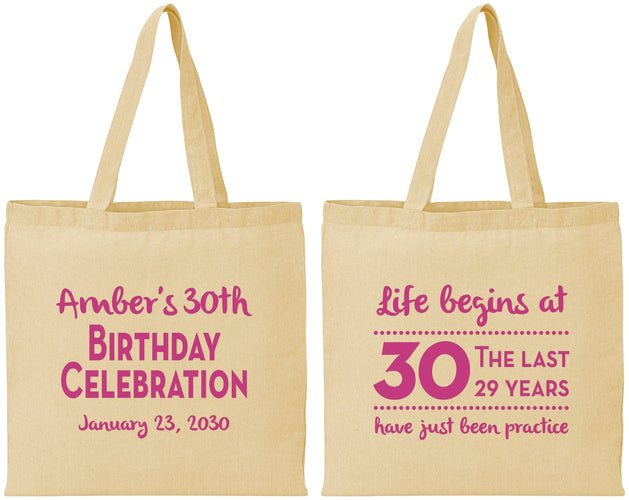 Personalized Birthday Cotton Tote Bags - 30th The Last 29 Years | 20019