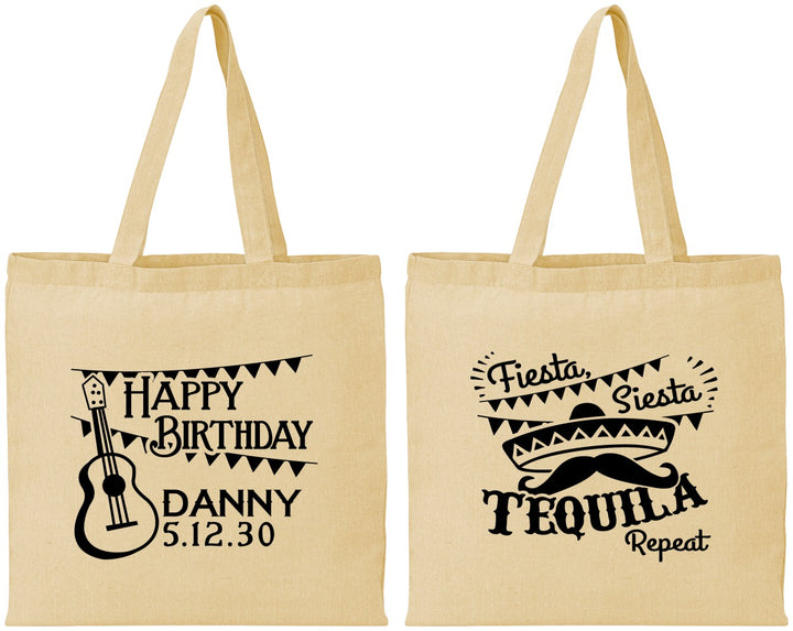 Personalized Birthday Cotton Tote Bags - Fiesta Siesta Tequila | 20033
