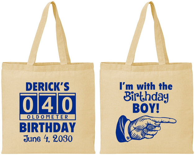 Personalized Birthday Cotton Tote Bags - 40th | 20047