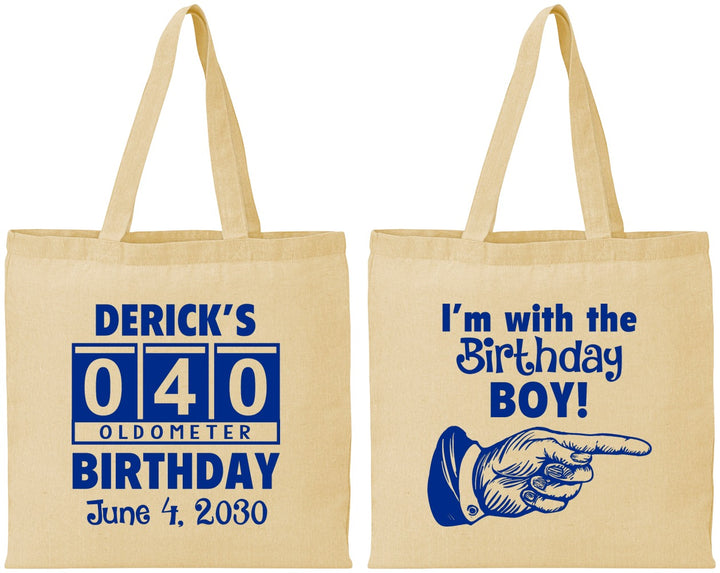 Personalized Birthday Cotton Tote Bags - 40th | 20047