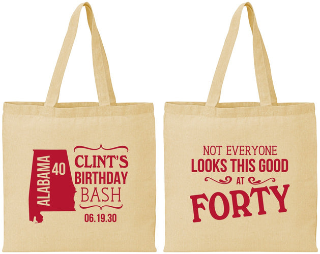 Personalized Birthday Cotton Tote Bags - 40th | 20050