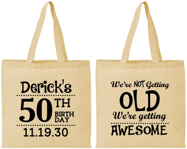 Personalized Birthday Cotton Tote Bags - 50th | 20052