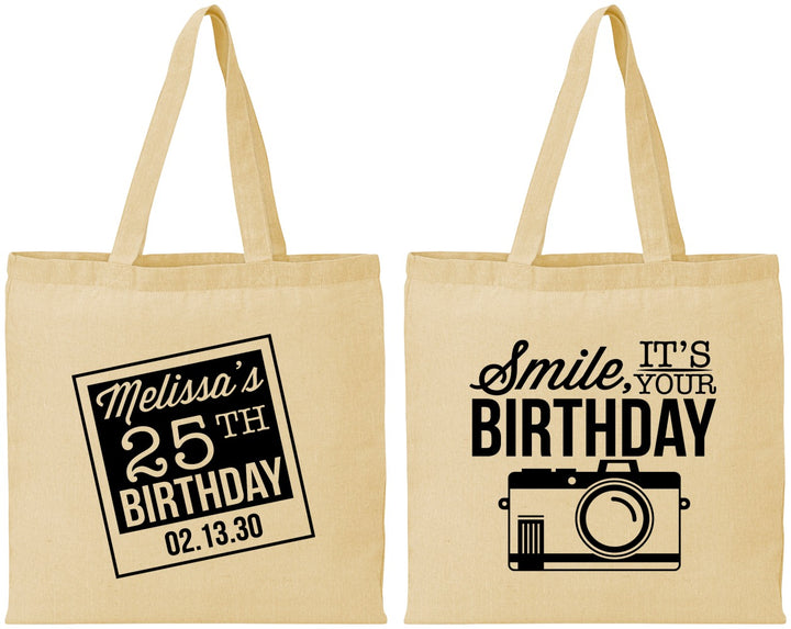 Personalized Birthday Cotton Tote Bags - 25th | 20053