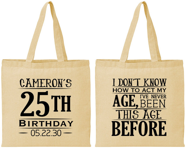 Personalized Birthday Cotton Tote Bags - 25th | 20054