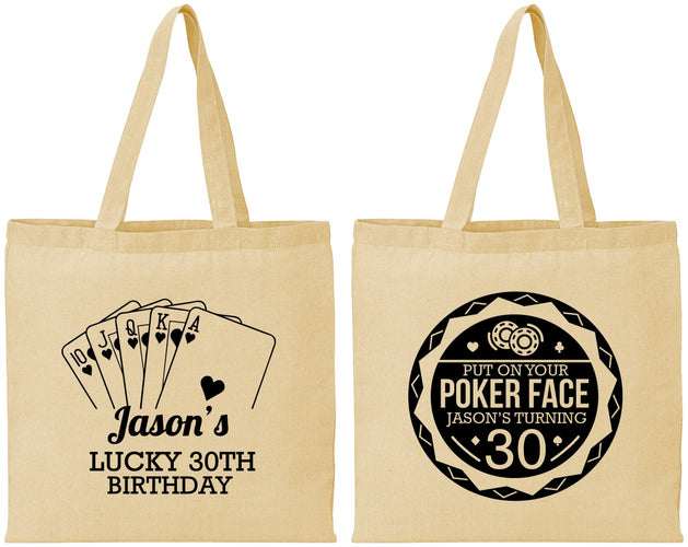 Personalized Birthday Cotton Tote Bags - 30th Las Vegas | 20060