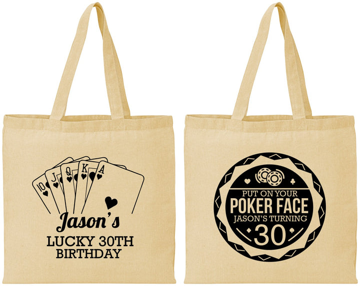 Personalized Birthday Cotton Tote Bags - 30th Las Vegas | 20060