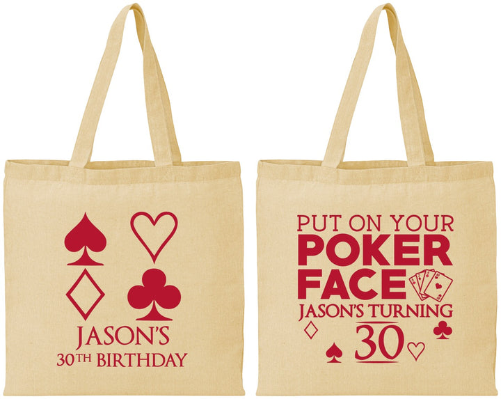 Personalized Birthday Cotton Tote Bags - 30th Las Vegas | 20062
