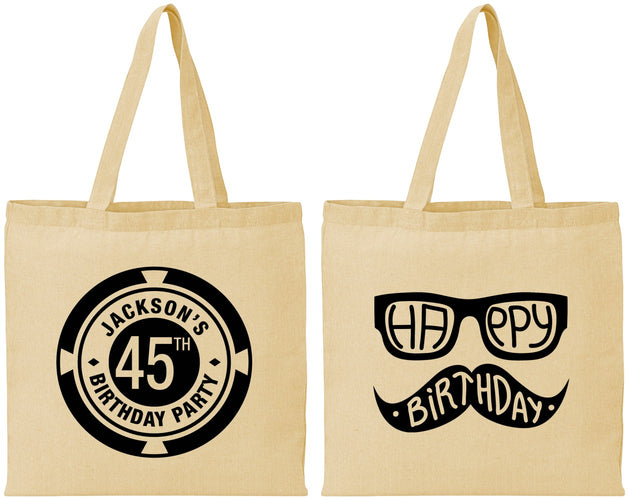 Personalized Birthday Cotton Tote Bags - 45th Las Vegas | 20064