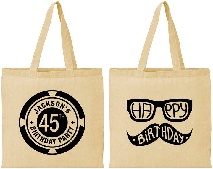 Personalized Birthday Cotton Tote Bags - 45th Las Vegas | 20064