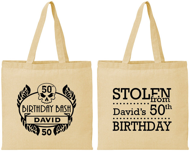 Personalized Birthday Cotton Tote Bags - 50th | 20068