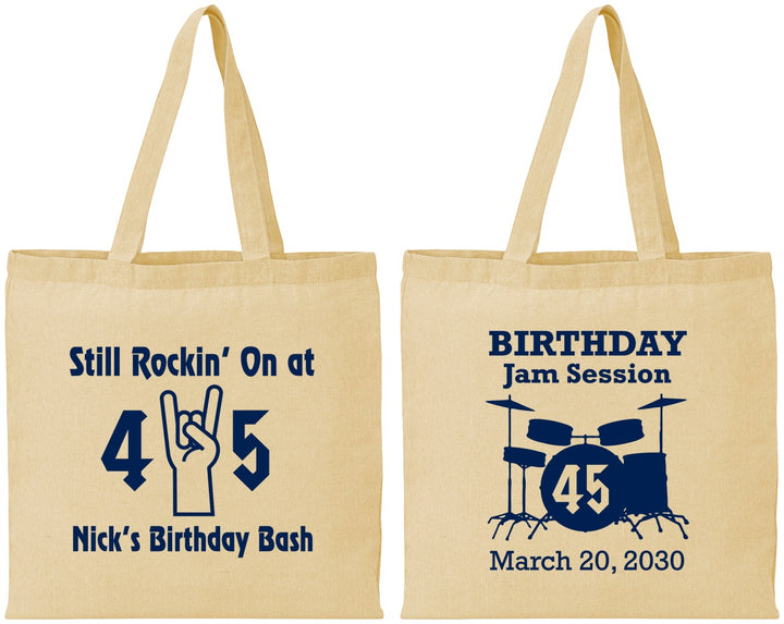 Personalized Birthday Cotton Tote Bags - 45th Jam Session | 20069